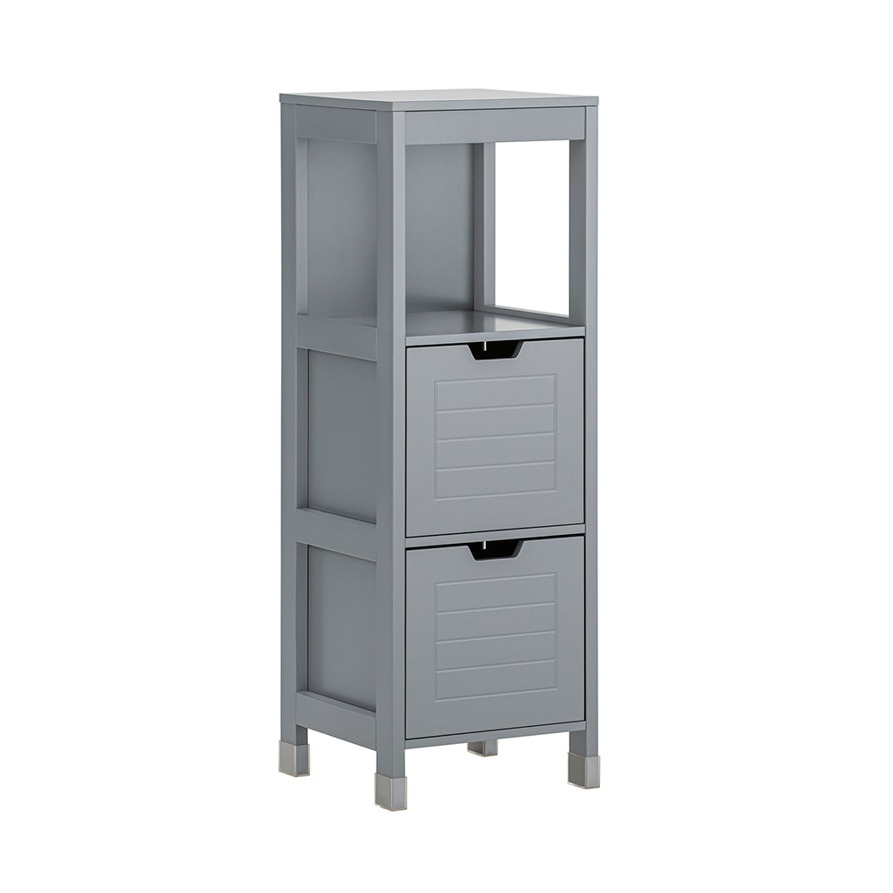 wohnli-moebel-suche-M23055869 Wohnli Möbelsuche - Badezimmerschrank mit einem offenen Fach und zwei Körben Holz Grau