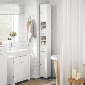wohnli-moebel-suche-M23055897-1 Hochschrank schmal badschrank weiß 20x20x180 cm 20x180x20cm Spanplatte Weiß SoBuy Möbel Badezimmermöbel Badezimmerschränke