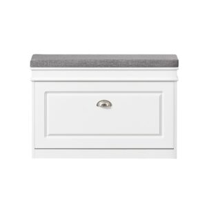 Wohnli Möbelsuche - Schuhkipper mit Sitzkissen und Klappe MDF Weiß