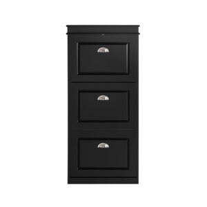 Wohnli Möbelsuche - Schuhschrank mit 3 Klappen und 6 Ablageflächen MDF Schwarz