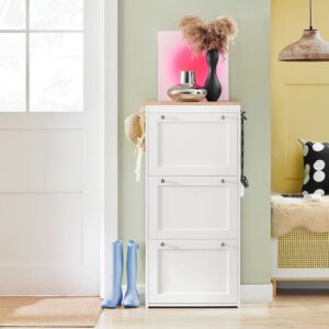 59x116x26cm Spanplatte Weiß SoBuy Möbel Flurmöbel Schuhschränke