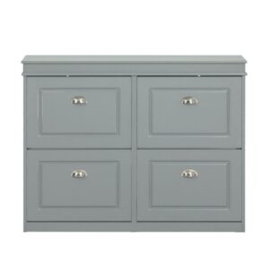 Wohnli Möbelsuche - Schuhschrank schmal mit 4 Klappen hellgrau Holzwerkstoff