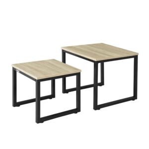 Wohnli Möbelsuche - 2er Set Couchtisch für Wohnzimmer Spanplatte Natur