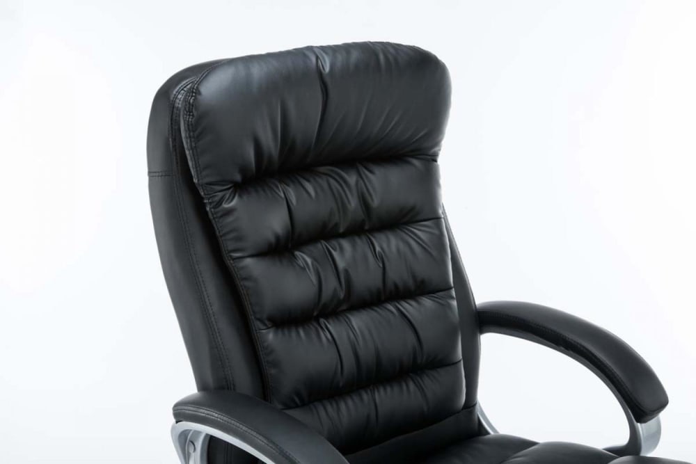 Bürostuhl höhenverstellbar drehbar aus Kunstleder schwarz 77x116x68cm PVC und Synthetik Schwarz CLP Möbel Büromöbel Bürostühle