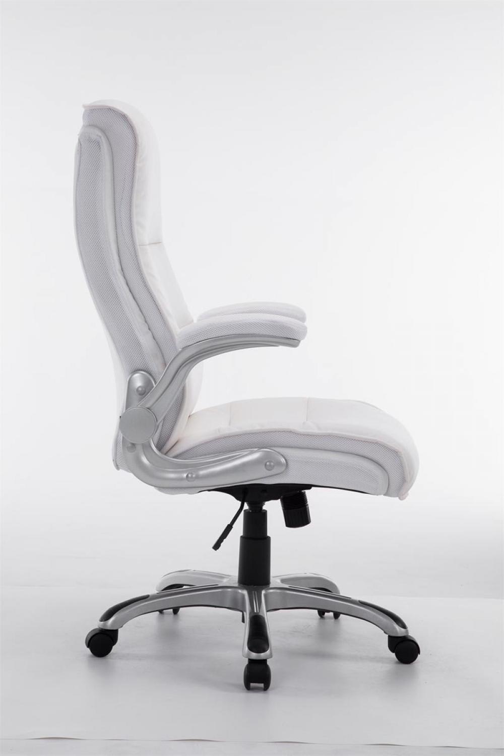 Bürostuhl höhenverstellbar drehbar aus Kunstleder weiß 76x108x74cm PVC und Synthetik Weiß CLP Möbel Büromöbel Bürostühle