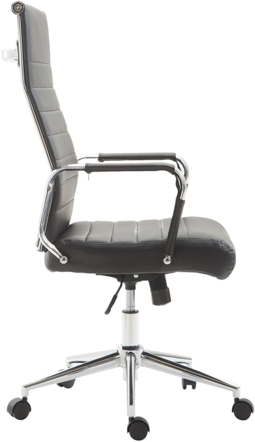 Bürostuhl höhenverstellbar drehbar aus Kunstleder schwarz 66x105x58cm PVC und Synthetik Schwarz CLP Möbel Büromöbel Bürostühle
