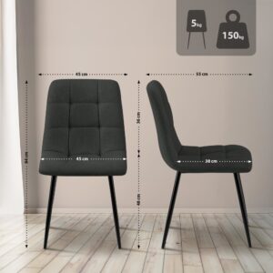 wohnli-moebel-suche-M23056055-1 Esszimmerstuhl mit Metallgestell aus Stoff dunkelgrau 55x84x45cm Stoff Grau CLP Möbel Esszimmermöbel Stühle