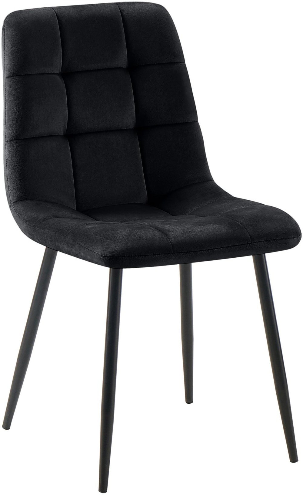 wohnli-moebel-suche-M23056066 Wohnli Möbelsuche - Esszimmerstuhl mit Metallgestell aus Samt schwarz