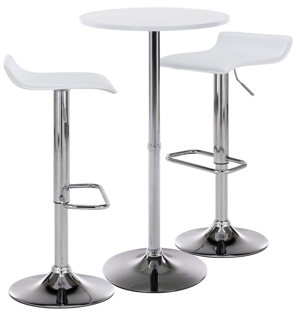 wohnli-moebel-suche-M23058335 Wohnli Möbelsuche - Bartisch Set höhenverstellbar für 2 Personnen aus Kunstleder weiß