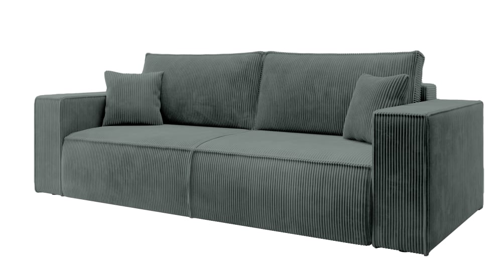 Wohnli Möbelsuche - Schlafsofa  Cordbezug Grau 257 cm