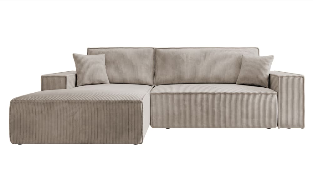 Wohnli Möbelsuche - Ecksofa Farese Cordbezug Beige 267 cm