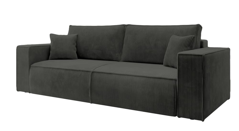 Wohnli Möbelsuche - Schlafsofa  Cordbezug Dunkelgrau 257 cm