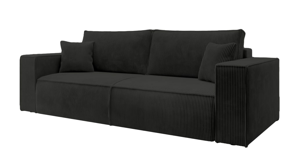 Wohnli Möbelsuche - Schlafsofa  Cordbezug Schwarz 257 cm