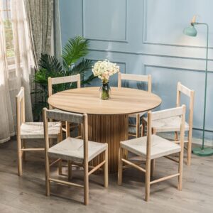 Esstisch aus Holz (6 Personen) 120x75x120cm Holz Braun Nordlys Möbel Esszimmermöbel Esstische