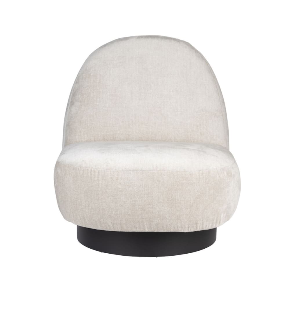 Wohnli Möbelsuche - Drehsessel aus weichem Stoff in Beige