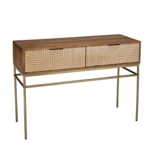 wohnli-moebel-suche-M23062112 Wohnli Möbelsuche - Konsole aus Mangoholz mit 2 Schubladen und Ethno-Motiven