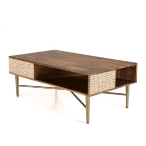 wohnli-moebel-suche-M23062130 Wohnli Möbelsuche - Rechteckiger Couchtisch aus Mangoholz mit 2 Fächern