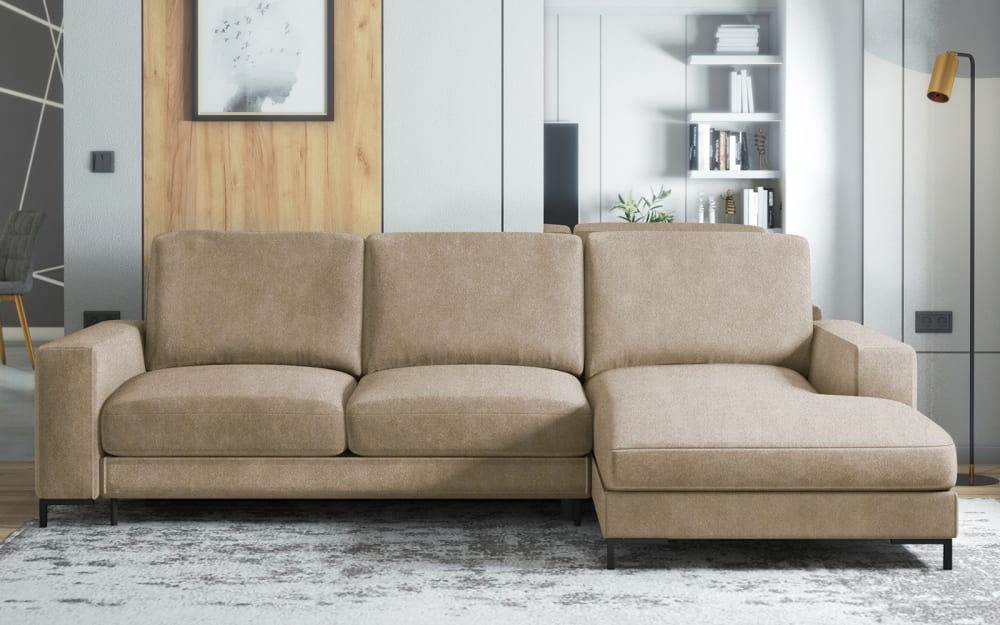Ecksofa  Easy-Clean-Bezug Braun 156x85x244cm Stoff Braun Selsey Sofas und Sessel Sofas Ecksofas