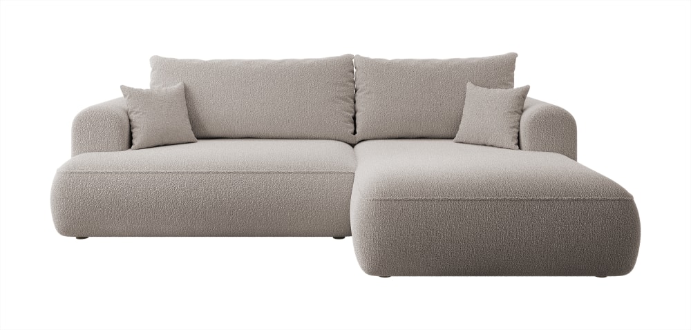 Wohnli Möbelsuche - Ecksofa  Boucle-Bezug Dunkelbeige
