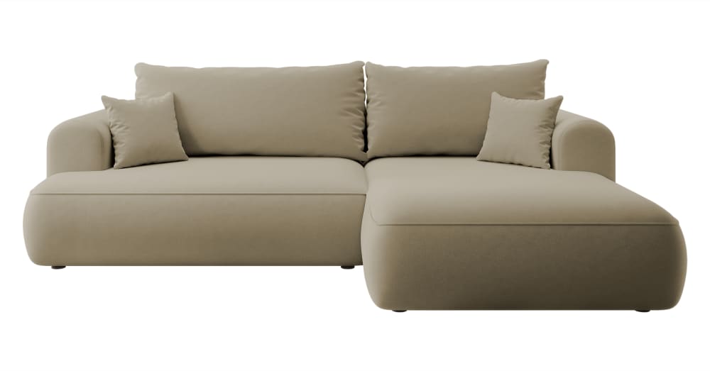 Wohnli Möbelsuche - Ecksofa  Easy-Clean-Veloursbezug Beige