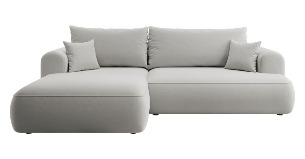 Wohnli Möbelsuche - Ecksofa  Easy-Clean-Veloursbezug Grau
