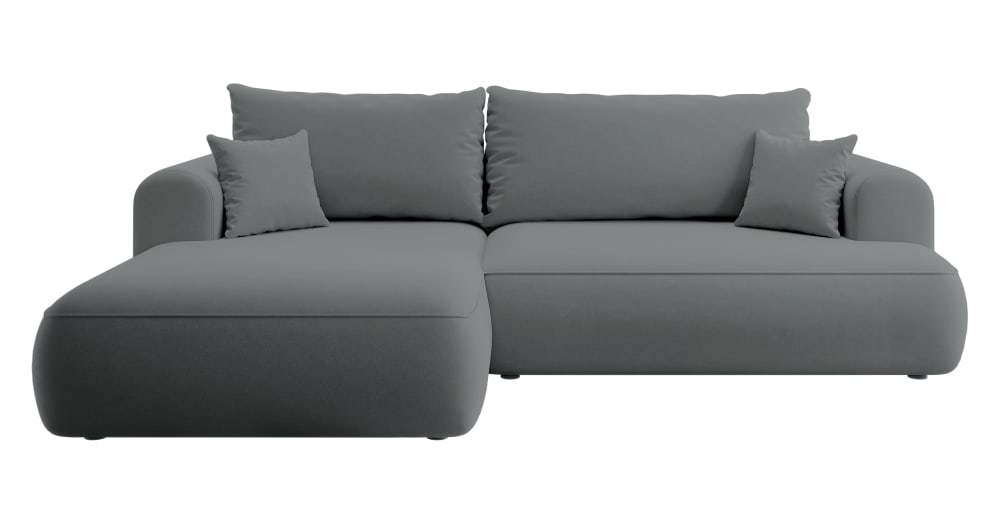 Wohnli Möbelsuche - Ecksofa  Easy-Clean-Veloursbezug Dunkelgrau