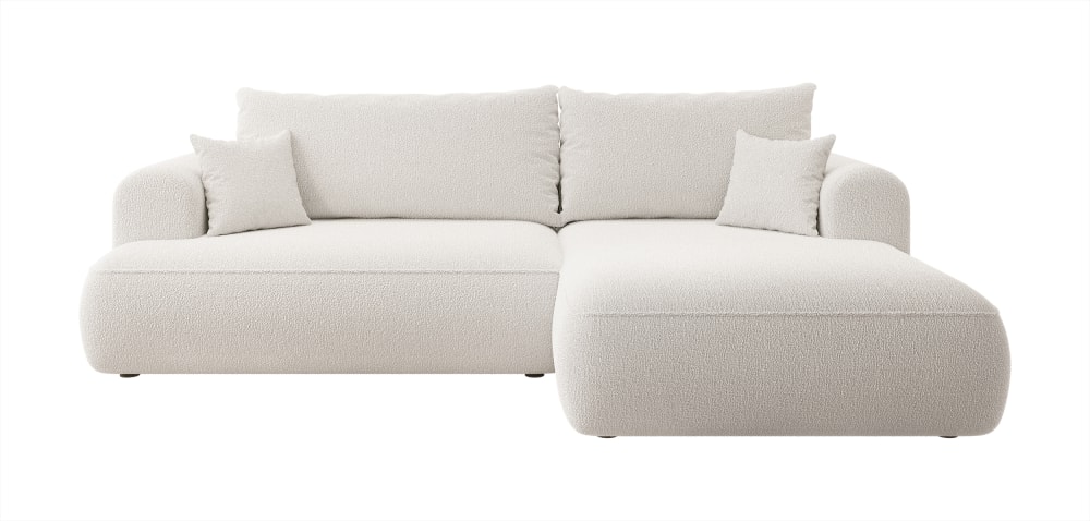 Wohnli Möbelsuche - Ecksofa  Boucle-Bezug Cremeweiß