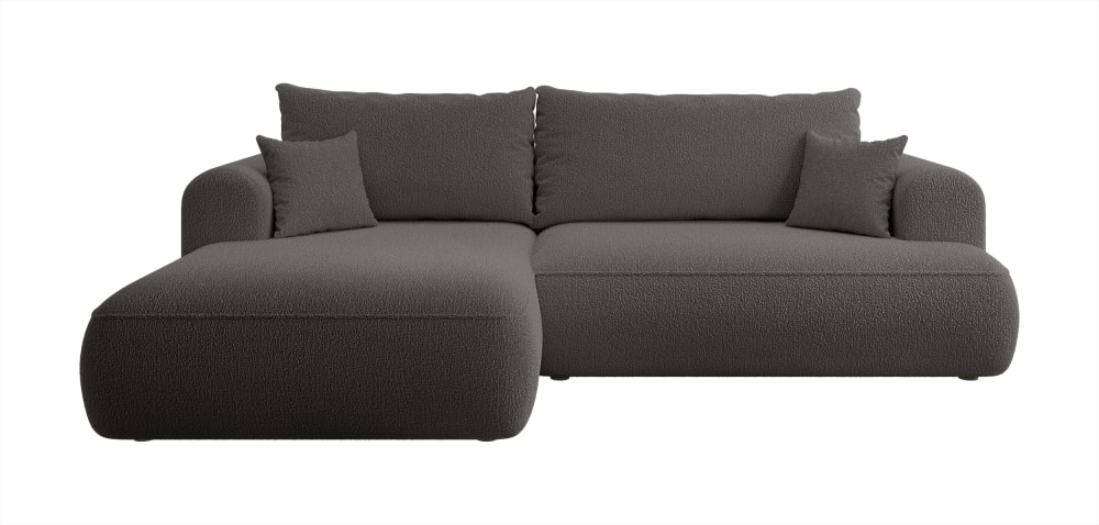 Wohnli Möbelsuche - Ecksofa  Boucle-Bezug Dunkelgrau