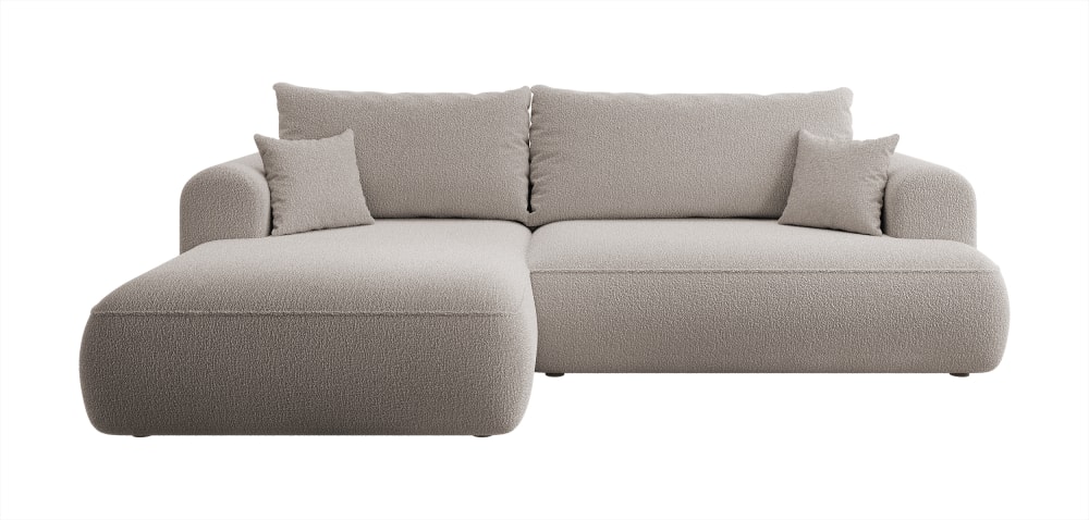 Wohnli Möbelsuche - Ecksofa  Boucle-Bezug Dunkelbeige