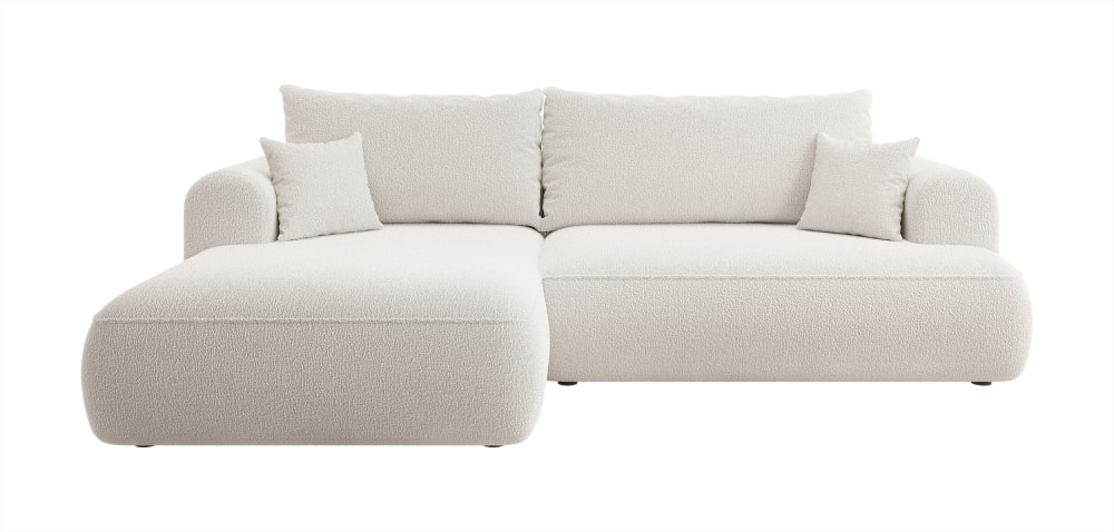 Wohnli Möbelsuche - Ecksofa  Boucle-Bezug Cremeweiß