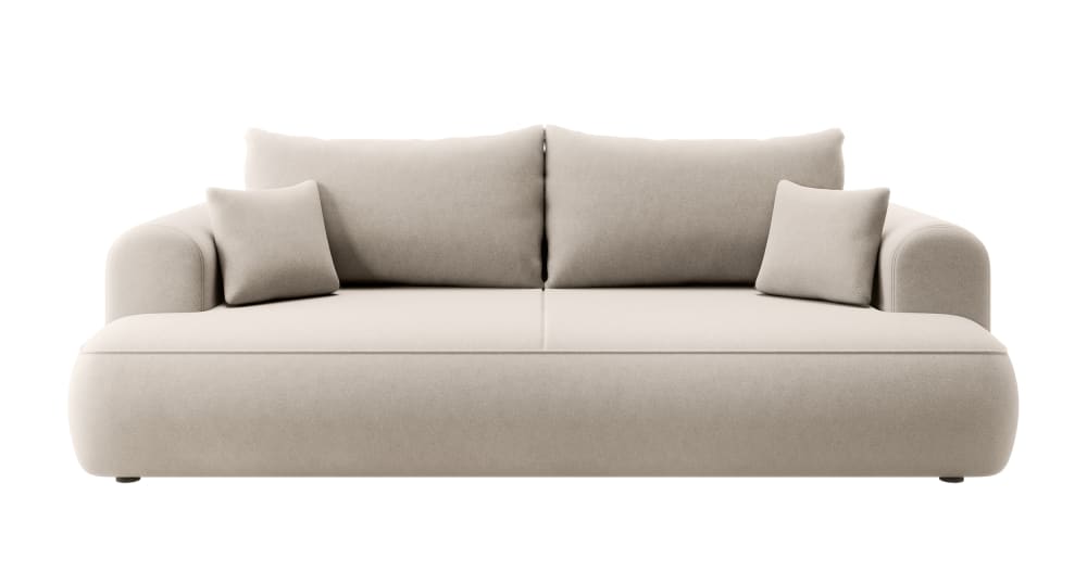 Wohnli Möbelsuche - Schlafsofa  Easy-Clean-Veloursbezug Hellbeige