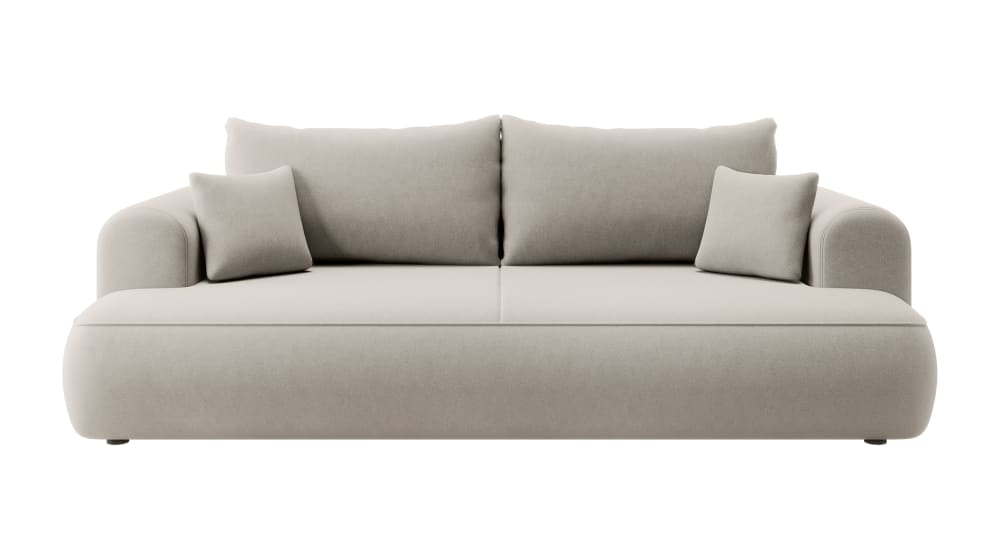 Wohnli Möbelsuche - Schlafsofa  Easy-Clean-Veloursbezug Cremeweiß