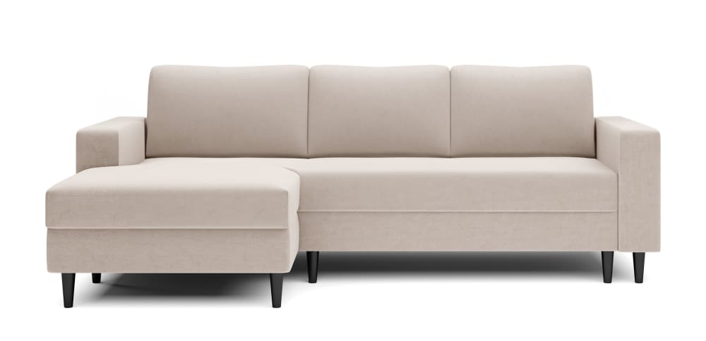 Wohnli Möbelsuche - Ecksofa  Veloursbezug Cremeweiß
