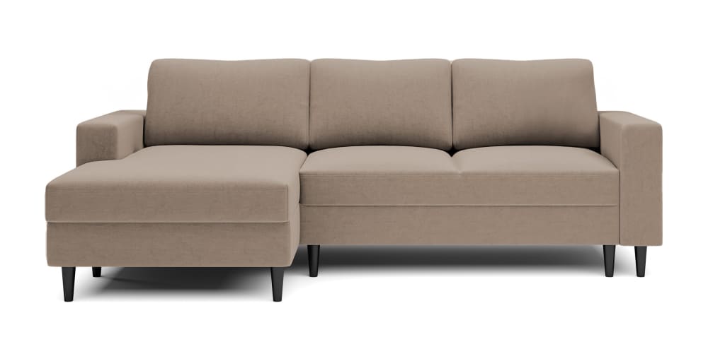 Wohnli Möbelsuche - Ecksofa  Veloursbezug Dunkelbeige