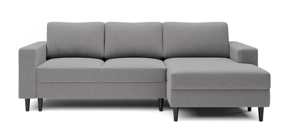 Wohnli Möbelsuche - Ecksofa  Veloursbezug Grau