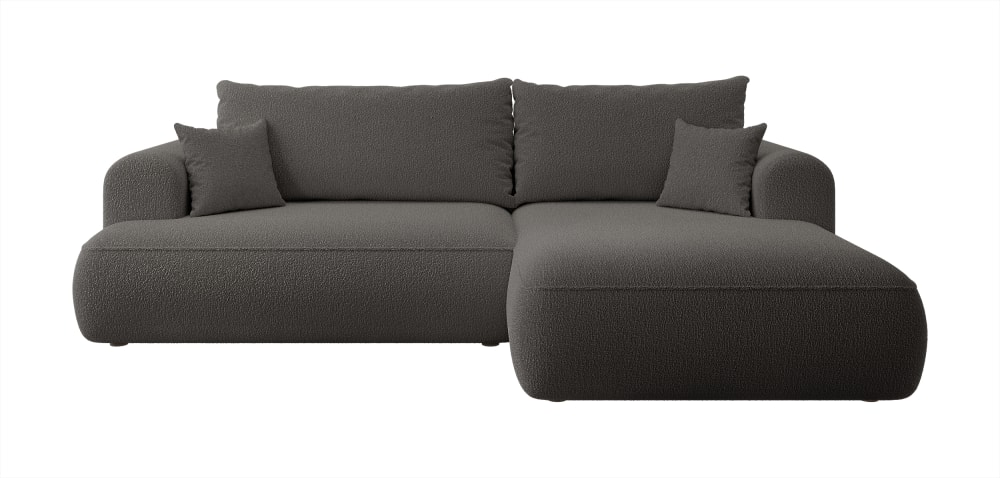 Wohnli Möbelsuche - Ecksofa  Boucle-Bezug Dunkelgrau