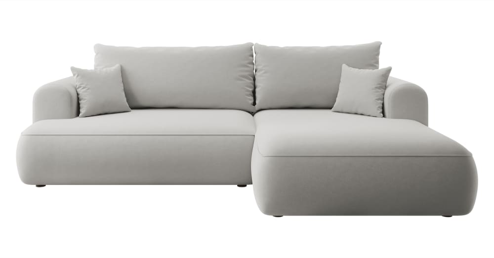 Wohnli Möbelsuche - Ecksofa  Easy-Clean-Veloursbezug Grau