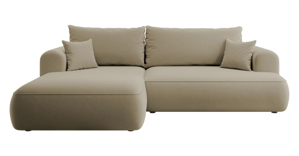 Wohnli Möbelsuche - Ecksofa  Easy-Clean-Veloursbezug Beige