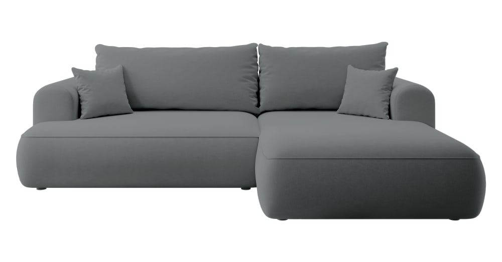 Wohnli Möbelsuche - Ecksofa  Easy-Clean-Veloursbezug Dunkelgrau