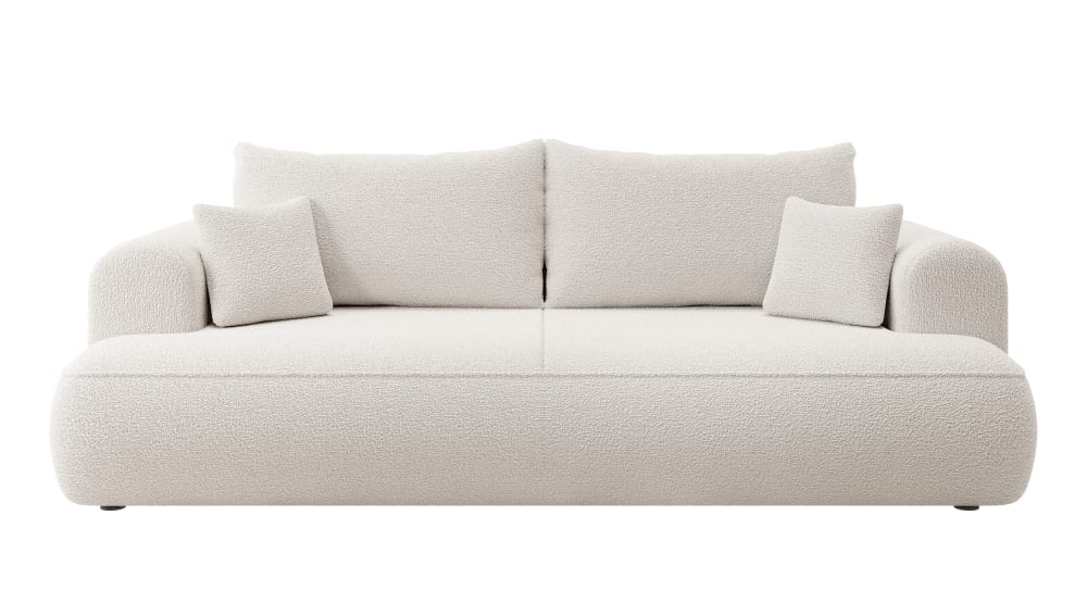 Wohnli Möbelsuche - Schlafsofa  Boucle-Bezug Cremeweiß