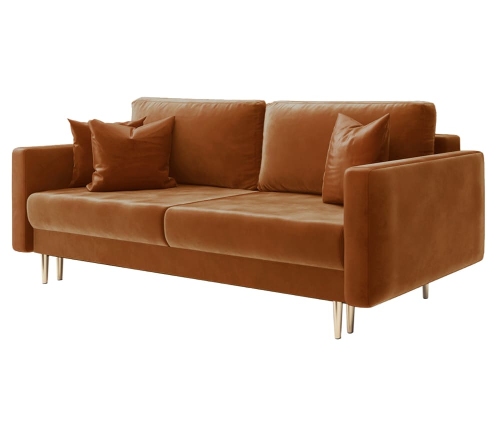 Wohnli Möbelsuche - Schlafsofa  Veloursbezug Kupferbraun
