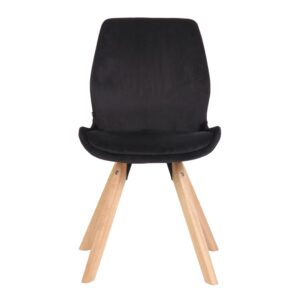 Stuhl mit Polster und Holzgestell aus Samt schwarz 58x88x49cm Samt Schwarz CLP Möbel Esszimmermöbel Stühle