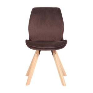 Stuhl mit Polster und Holzgestell aus Samt braun 58x88x49cm Samt Braun CLP Möbel Esszimmermöbel Stühle