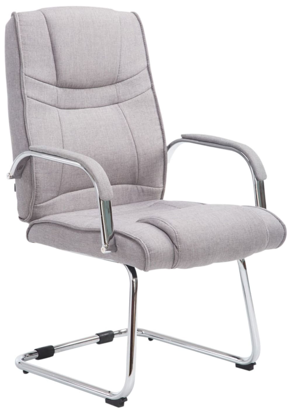 2er Set Freischwinger mit Metallgestell Sitz aus Stoff grau 67x104x60cm Stoff Grau CLP Möbel Büromöbel Bürostühle