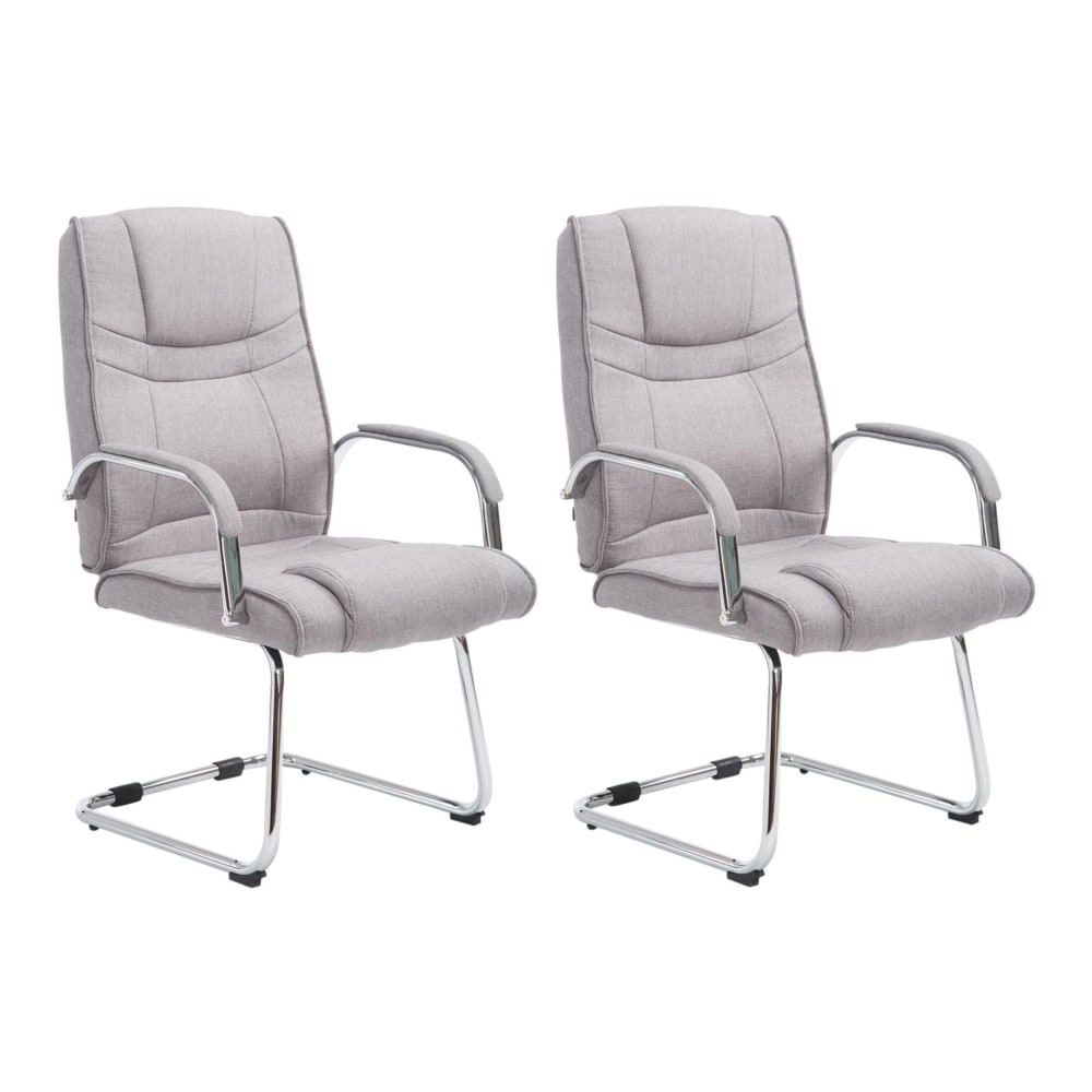 wohnli-moebel-suche-M23067725 Wohnli Möbelsuche - 2er Set Freischwinger mit Metallgestell Sitz aus Stoff grau