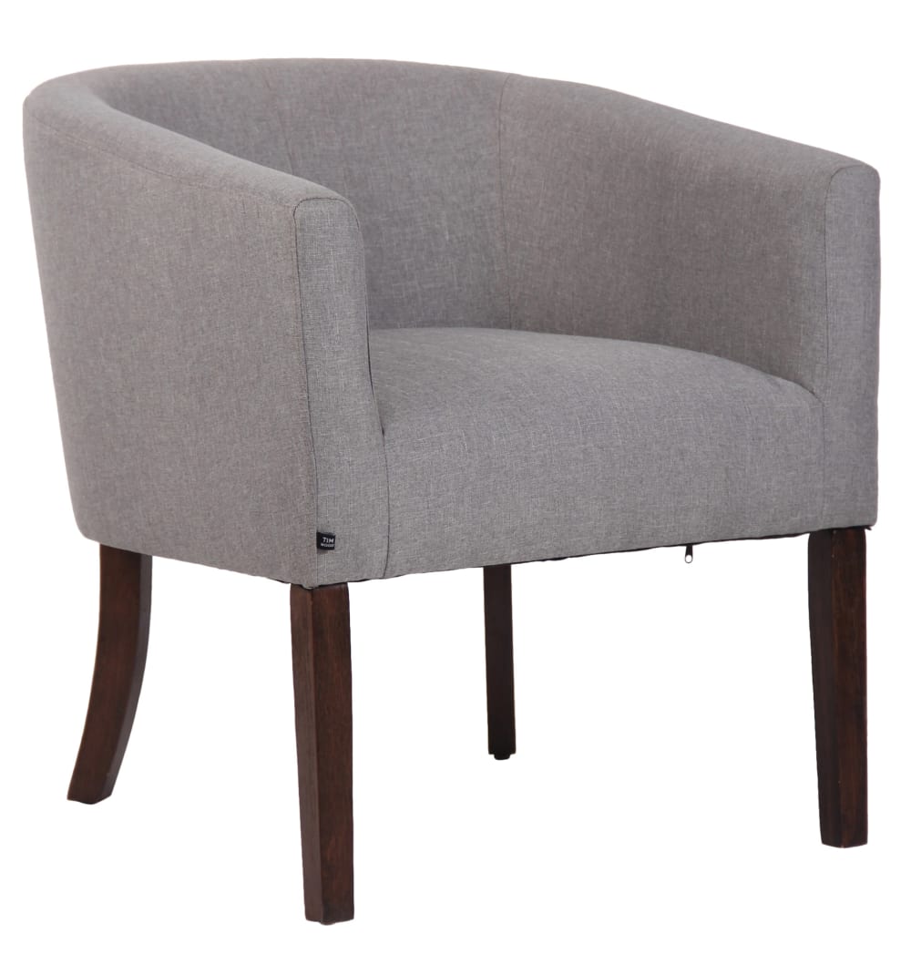 Wohnli Möbelsuche - Sessel mit Armlehnen und Holzgestell aus Stoff grau