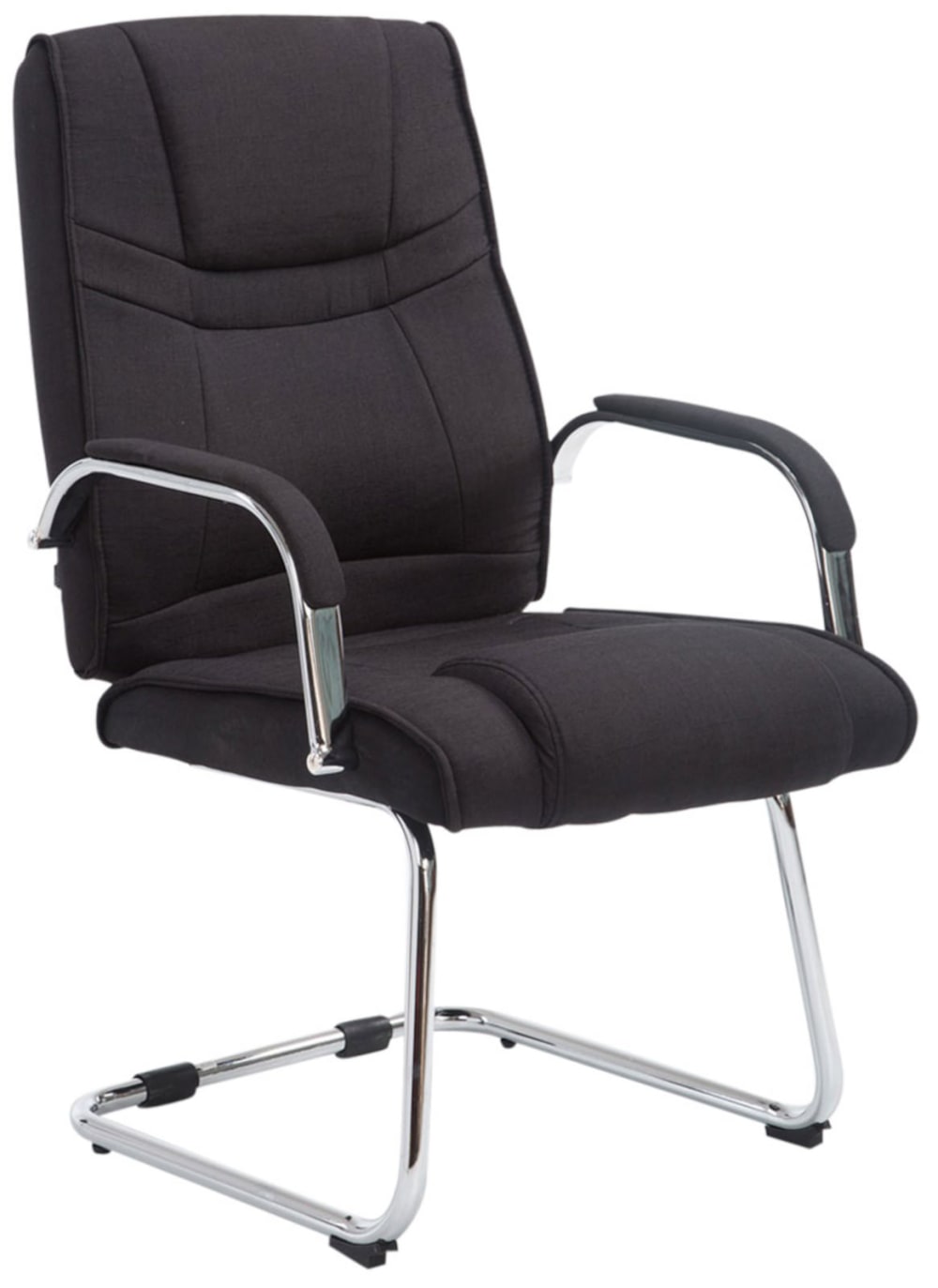 wohnli-moebel-suche-M23067752-1 2er Set Freischwinger mit Metallgestell Sitz aus Stoff schwarz 67x104x60cm Stoff Schwarz CLP Möbel Büromöbel Bürostühle