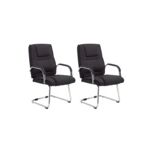 wohnli-moebel-suche-M23067752 Wohnli Möbelsuche - 2er Set Freischwinger mit Metallgestell Sitz aus Stoff schwarz