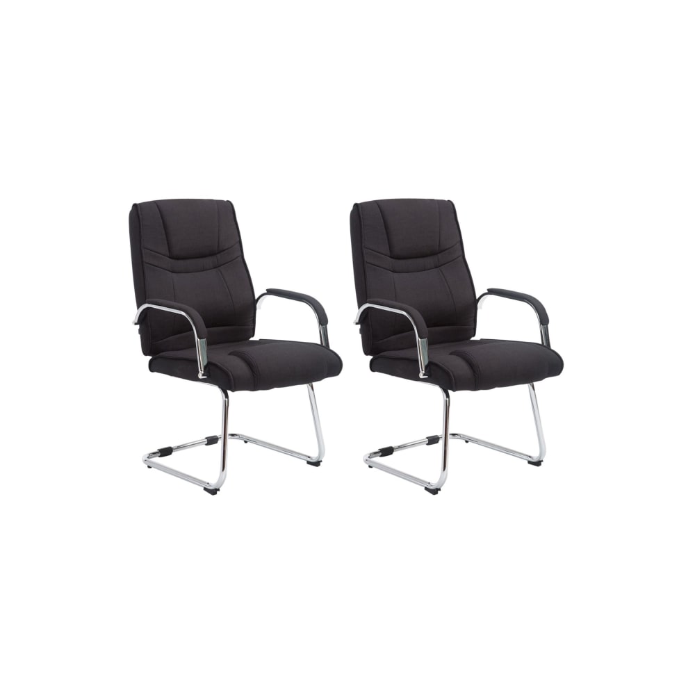 wohnli-moebel-suche-M23067752 Wohnli Möbelsuche - 2er Set Freischwinger mit Metallgestell Sitz aus Stoff schwarz