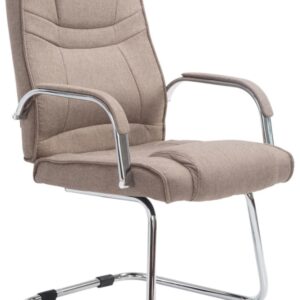 wohnli-moebel-suche-M23067756-1 2er Set Freischwinger mit Metallgestell Sitz aus Stoff taupe 67x104x60cm Stoff Grau CLP Möbel Esszimmermöbel Stühle
